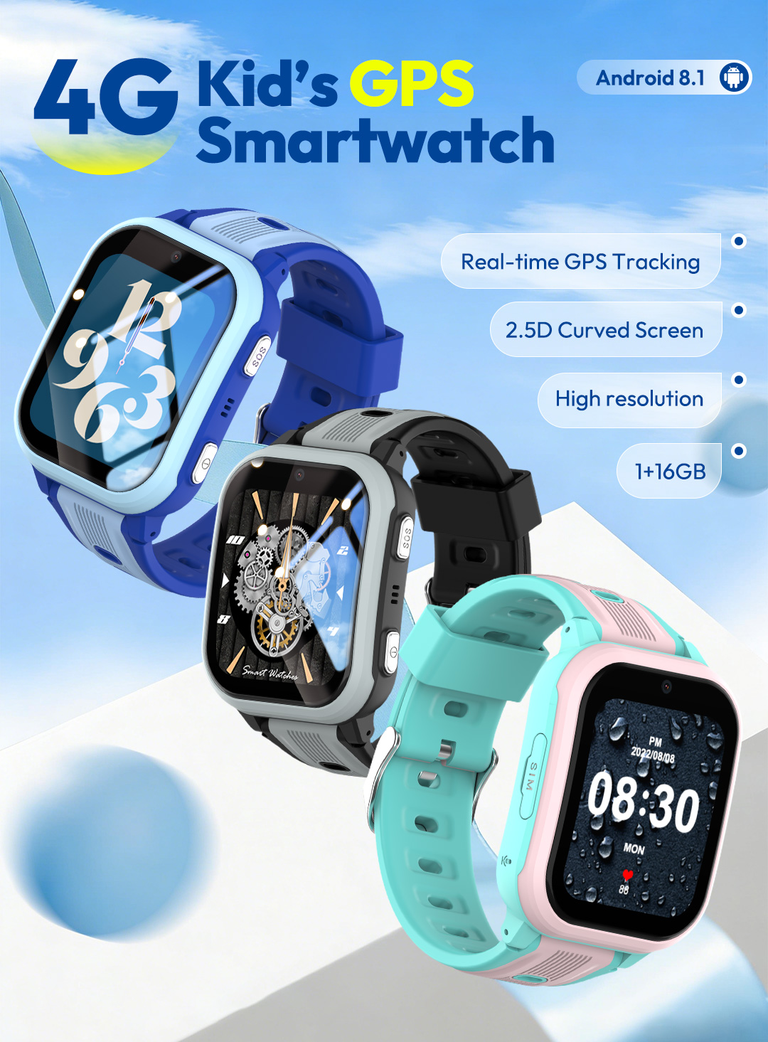 Smartwatch Watches For Boys - 원렉스 4G 키즈 스마트워치 KT41 GPS