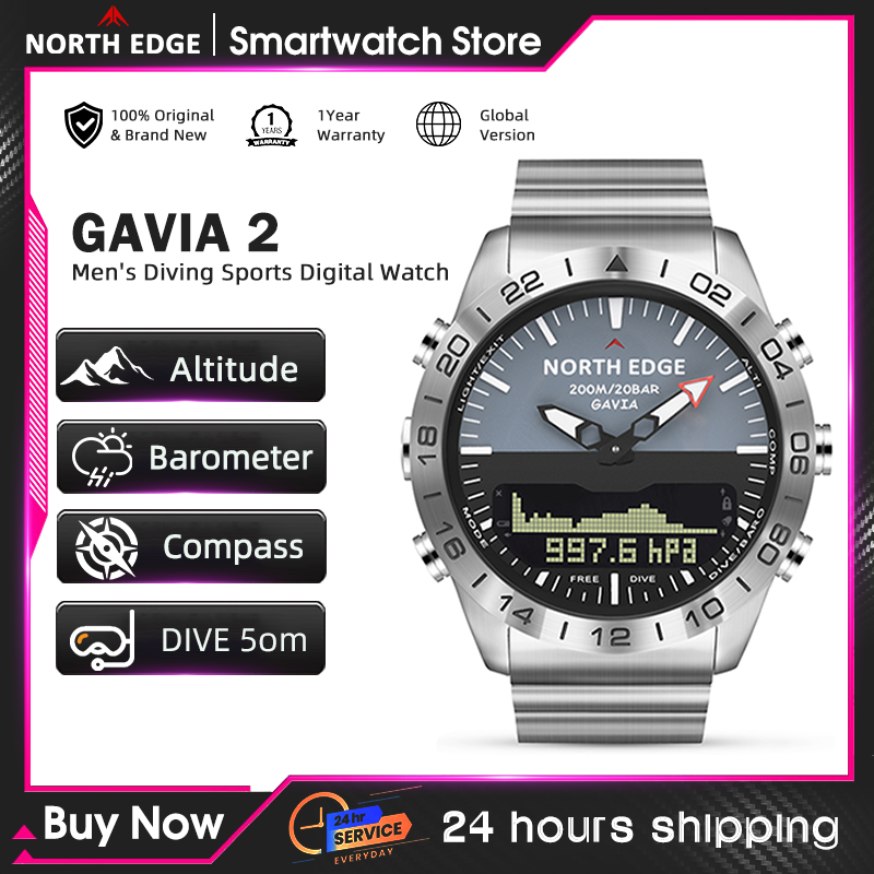 Smartwatch Army Watches For Men - NORTH EDGE 남성용 다이브 시계 군용