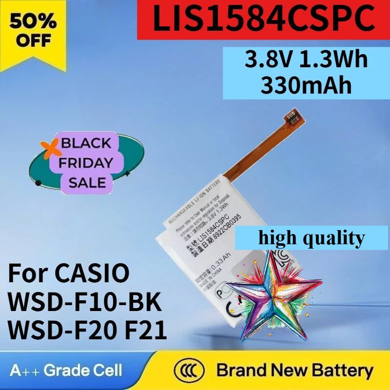 Casio Watches Smartwatch - CASIO WSD-F10-BK/GN/RD/RG WSD-F20 F21용 3.8V 1.3Wh
