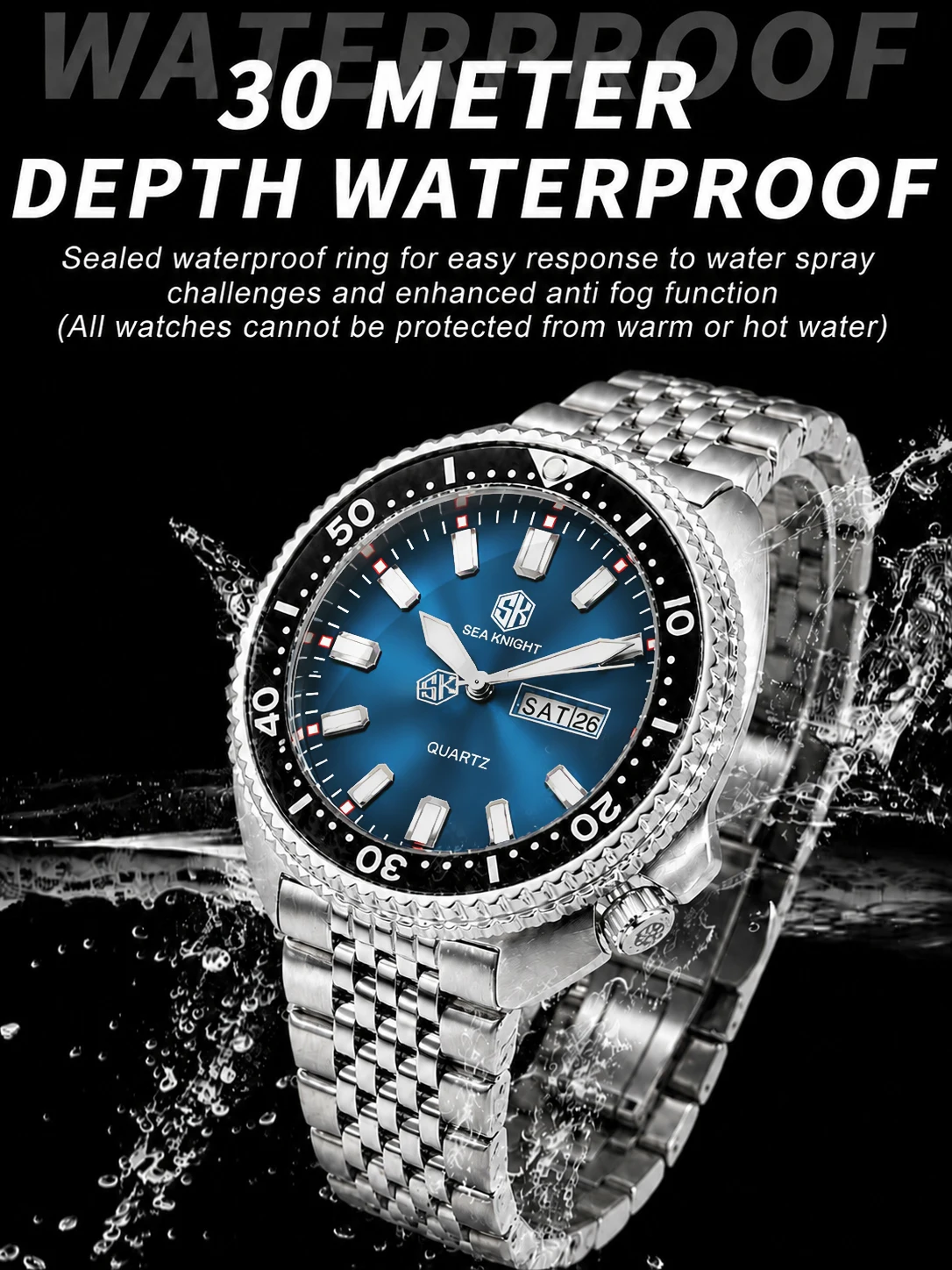 SEA KNIGHT 남성용 럭셔리 비즈니스 쿼츠 시계, - Smartwatch Luxury Watches 리뷰 및 가격