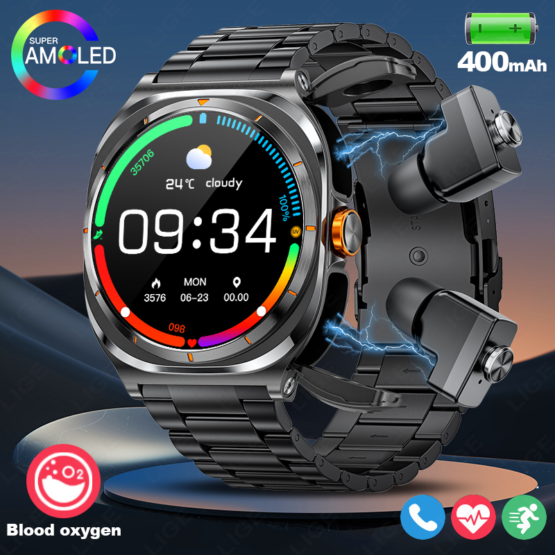 LIGE 2025 시계 무선 이어폰 2-in-1 스마트 - Smartwatch Running Watches For Men 리뷰 및 가격