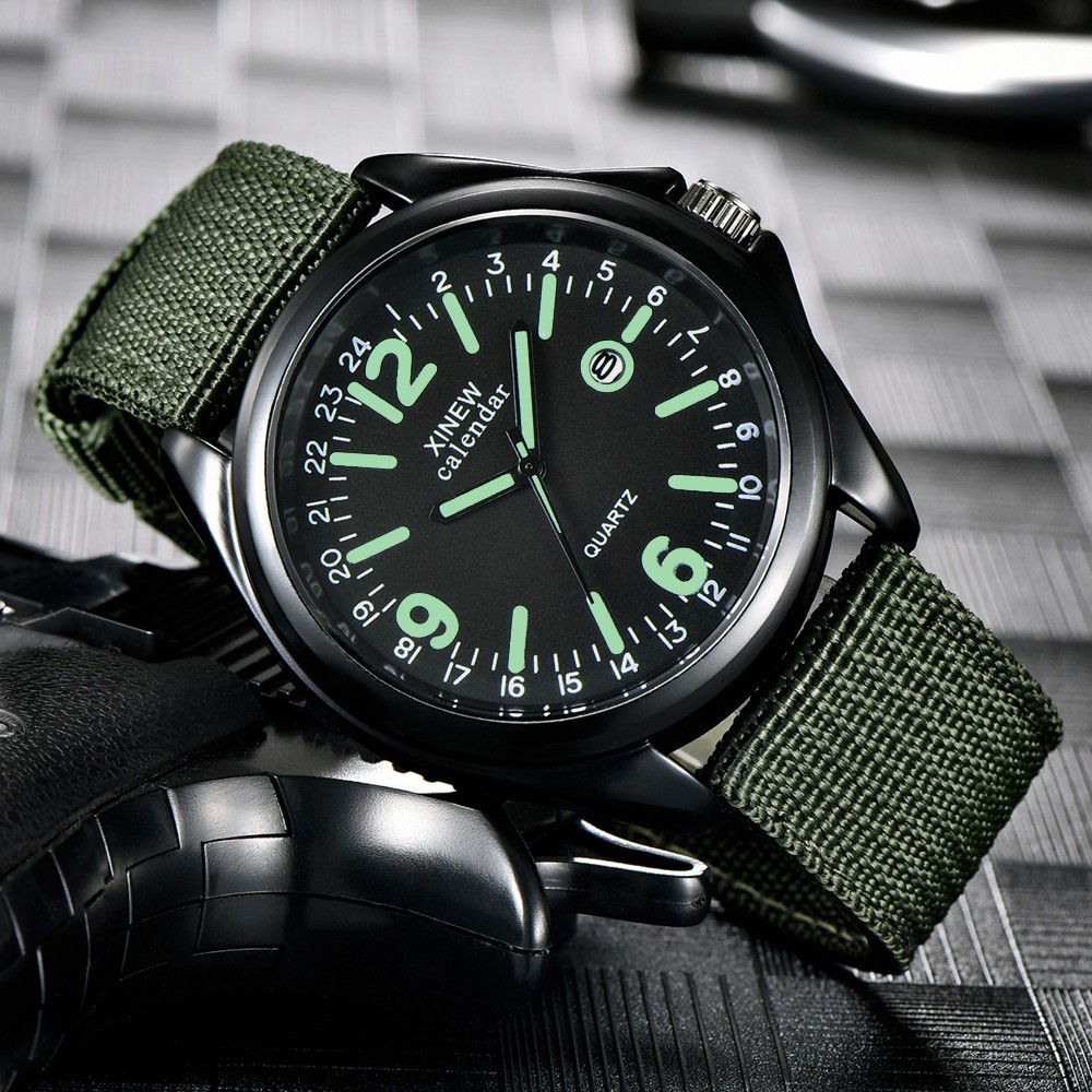 남성용 밀리터리 쿼츠 시계, 블랙 다이얼 날짜, 럭셔리 - Smartwatch Luxury Watches 리뷰 및 가격