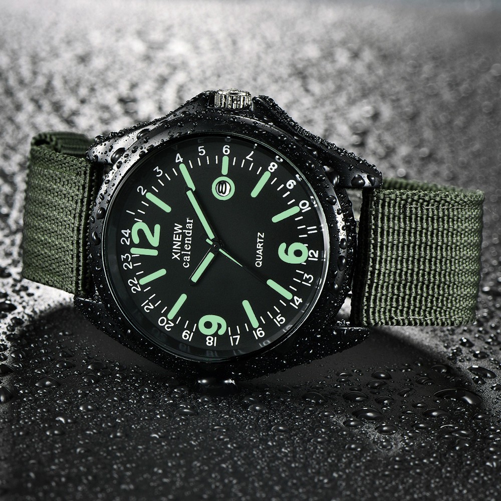 남성용 밀리터리 쿼츠 시계, 블랙 다이얼 날짜, 럭셔리 - Smartwatch Luxury Watches 리뷰 및 가격