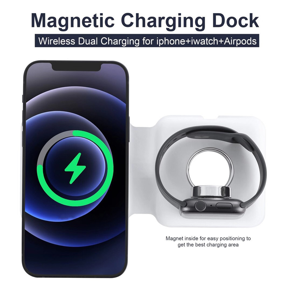 2IN1 Magsafe  duo 자기 무선 충전기 도크 - Xwatch Smartwatch 리뷰 및 가격