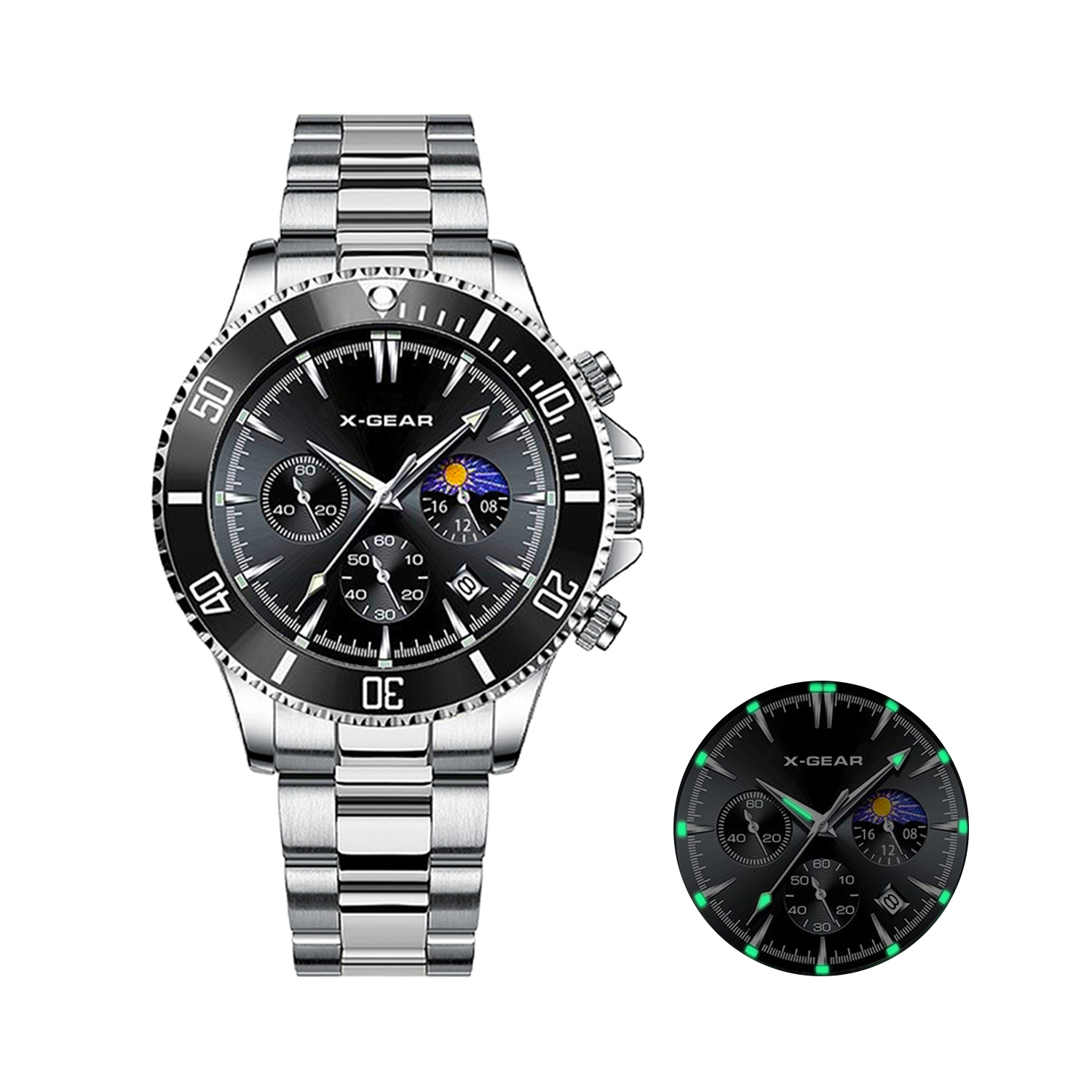 X-GEAR 패션 캘린더 남성용 쿼츠 시계 고급 블랙  - Xwatch Smartwatch 리뷰 및 가격