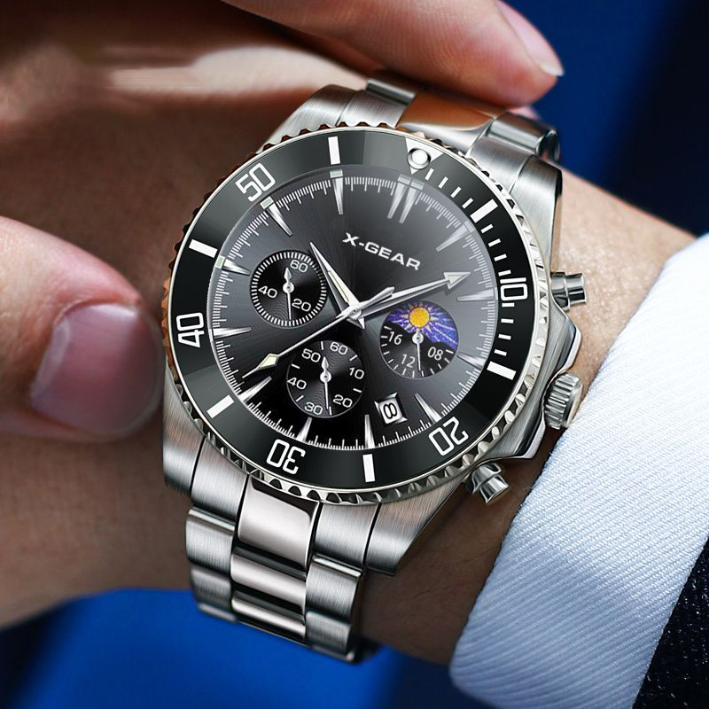 X-GEAR 패션 캘린더 남성용 쿼츠 시계 고급 블랙  - Xwatch Smartwatch 리뷰 및 가격