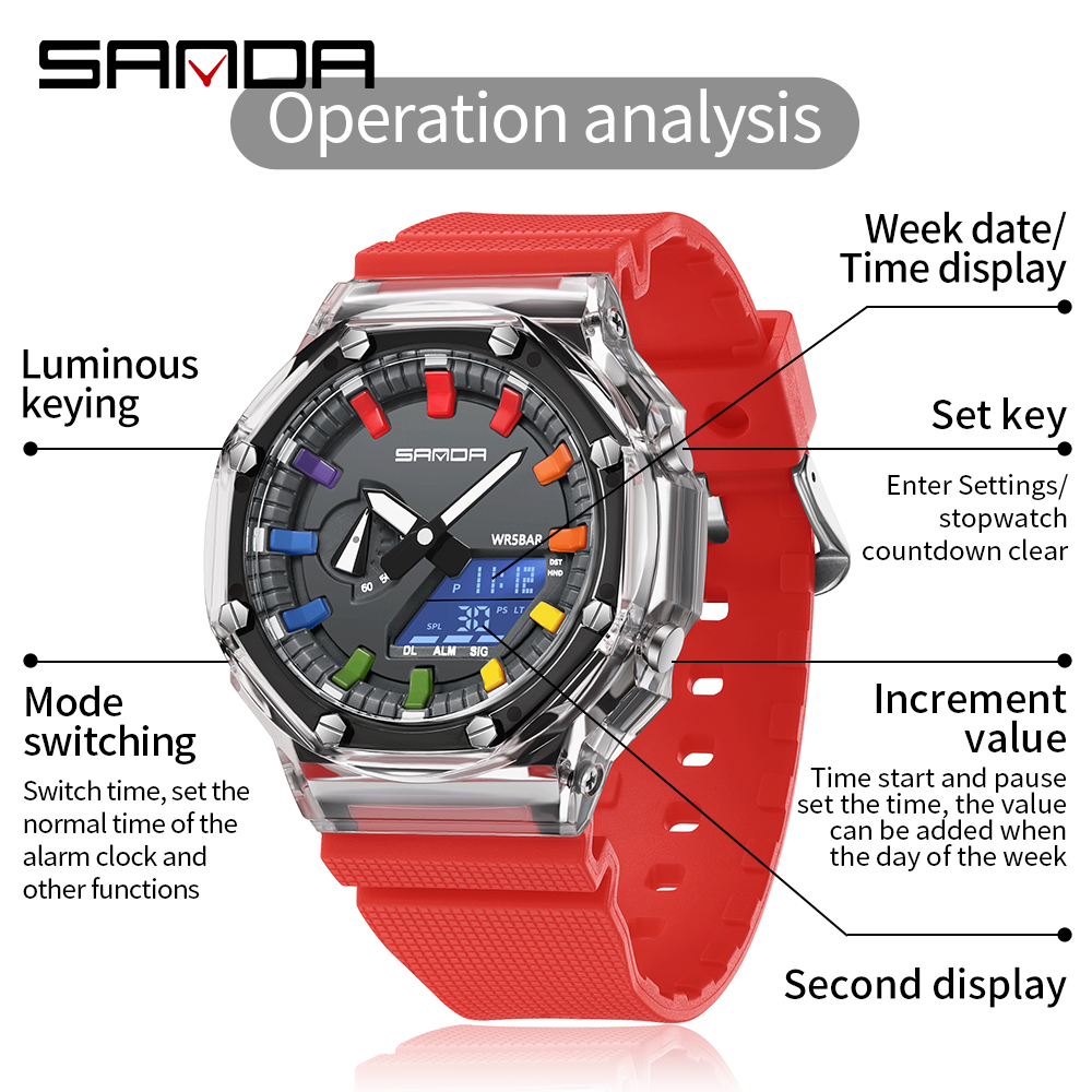 SANDA 3341 디지털 LED 시계 남성용 밀리터리 - Smartwatch Army Watches For Men 리뷰 및 가격