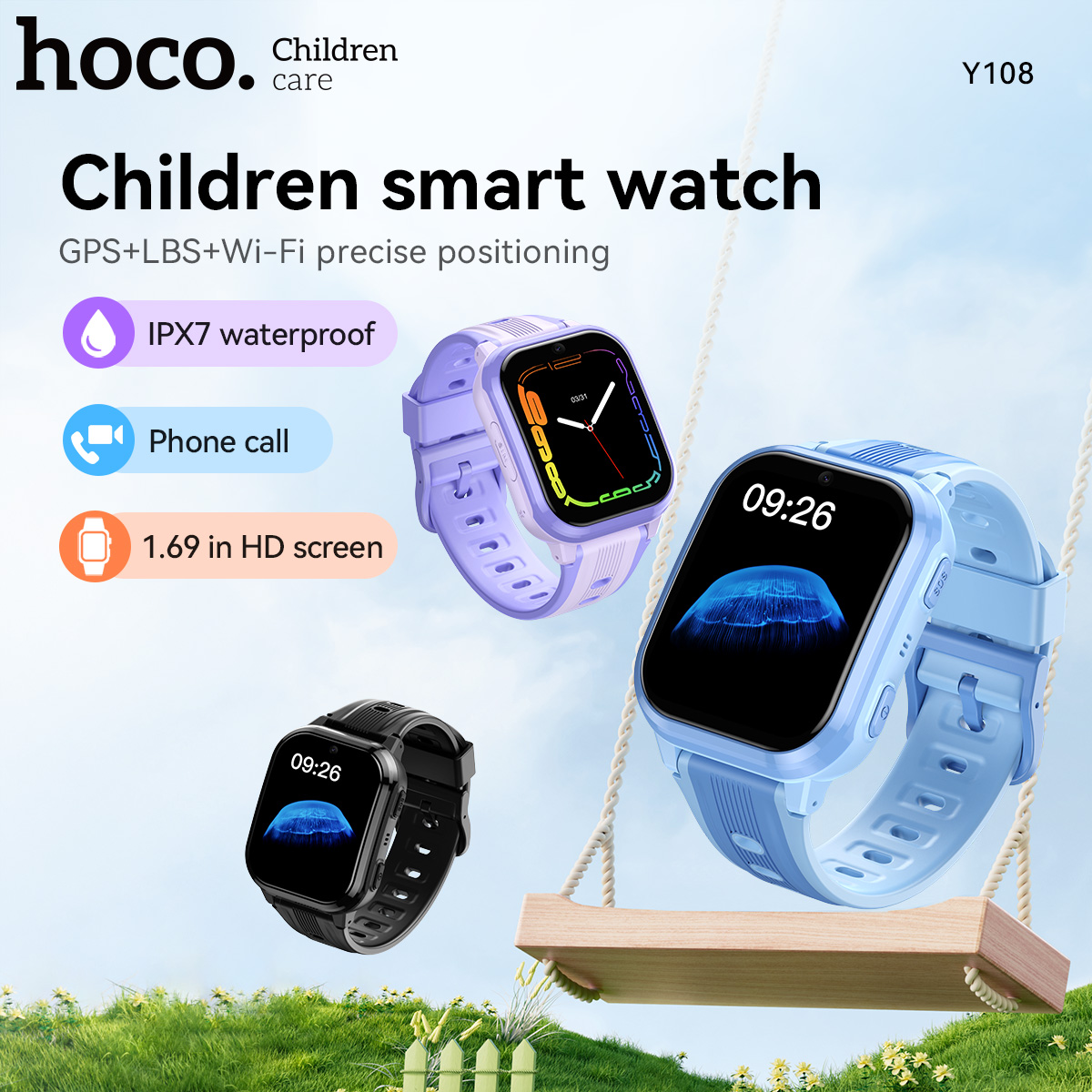 HOCO Y108 1.69인치 HD LCD 곡면 터치스 - Smartwatch Watches For Boys 리뷰 및 가격